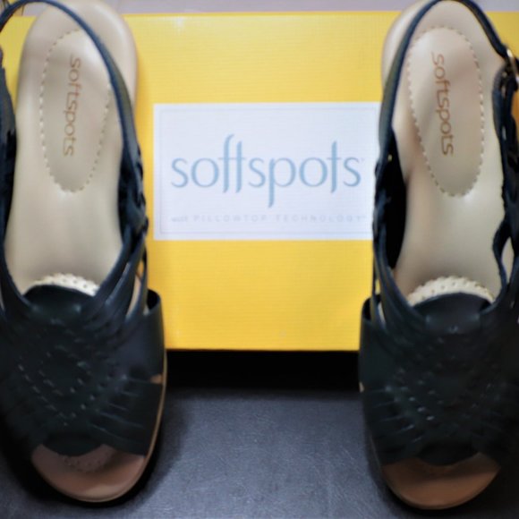 SOFTSPOTS WOMEN'S TELA SLING SANDALS NAVY 8D (W) - Picture 4 of 5